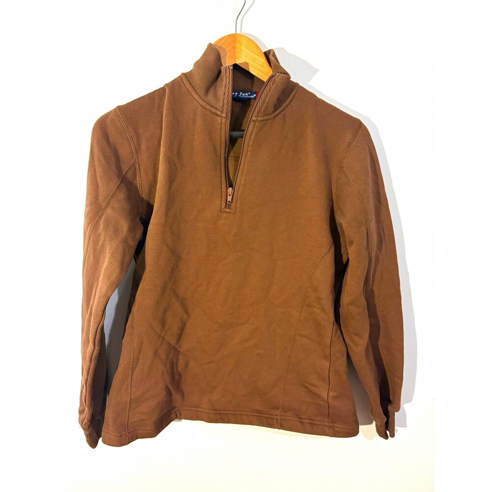 Sport-Tek Women’s Brown Fleece 1/4 Zip Mock Neck Sweatshirt, Size S